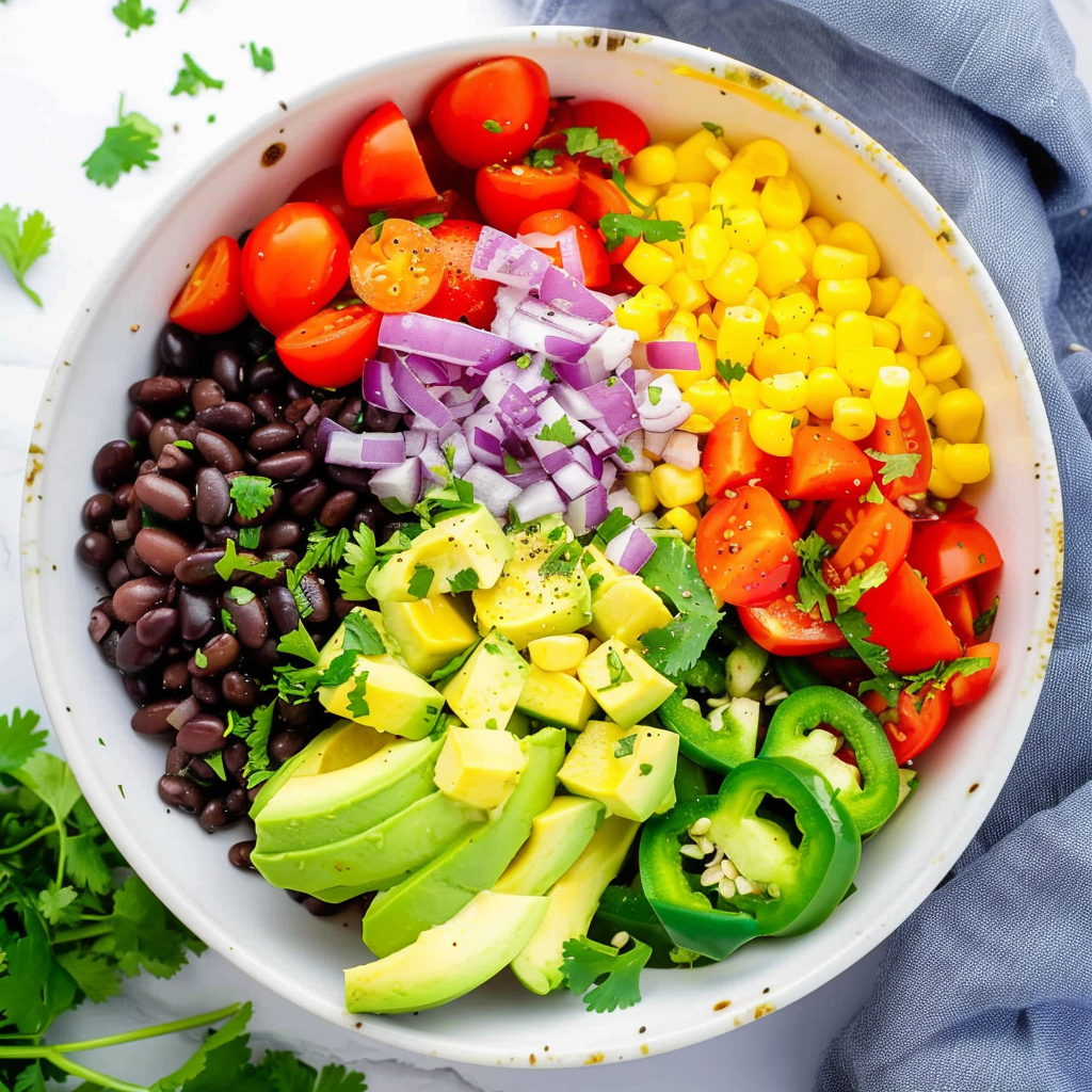 Top 5 Mexican Salads You Need to Try 7 Ingredients for Mexican salad including corn and black beans