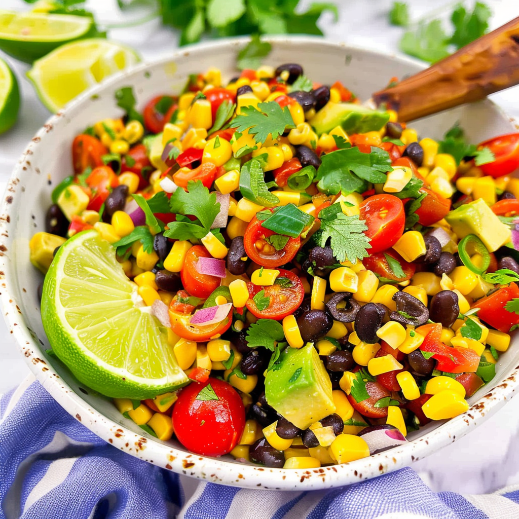 Stuffed sweet potato with Mexican salad leftovers